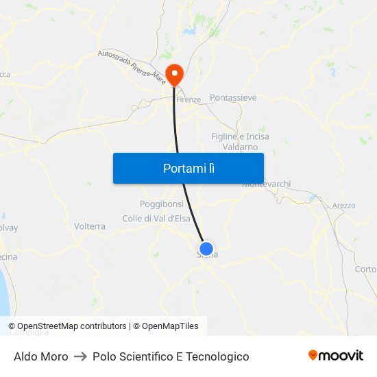 Aldo Moro to Polo Scientifico E Tecnologico map