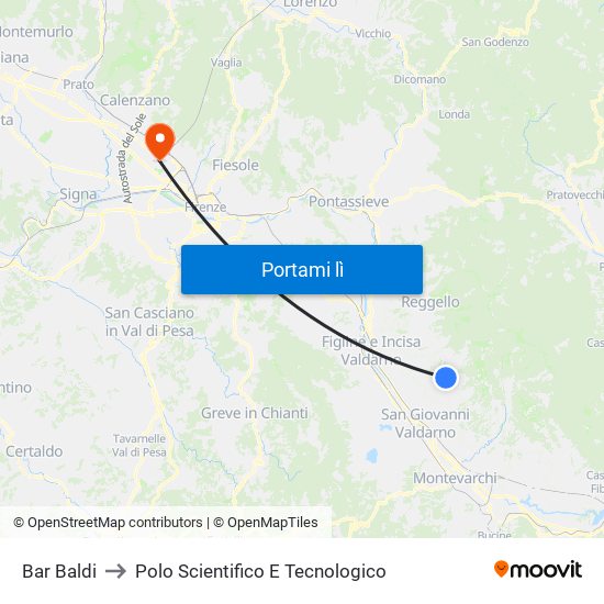 Bar Baldi to Polo Scientifico E Tecnologico map