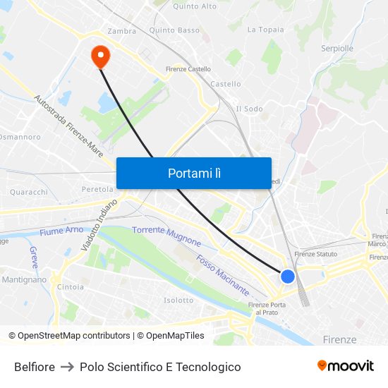 Belfiore to Polo Scientifico E Tecnologico map