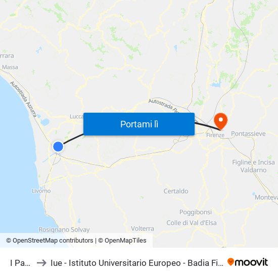 I Passi to Iue - Istituto Universitario Europeo - Badia Fiesolana map