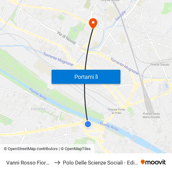 Vanni Rosso Fiorentino to Polo Delle Scienze Sociali - Edificio D4 map