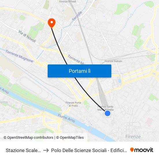 Stazione Scalette to Polo Delle Scienze Sociali - Edificio D4 map