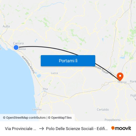 Via Provinciale Villa to Polo Delle Scienze Sociali - Edificio D4 map