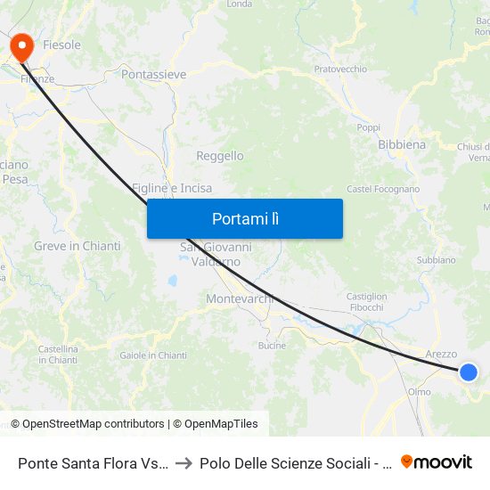 Ponte Santa Flora Vs La Pace to Polo Delle Scienze Sociali - Edificio D4 map