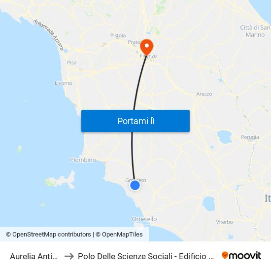 Aurelia  Antica to Polo Delle Scienze Sociali - Edificio D4 map