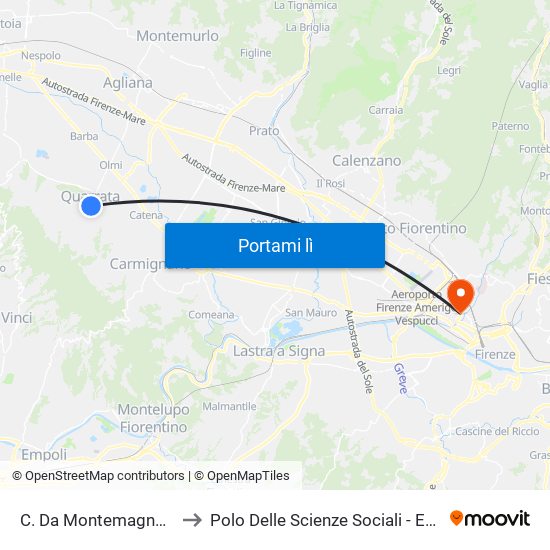 C. Da Montemagno Fr. 35 to Polo Delle Scienze Sociali - Edificio D4 map