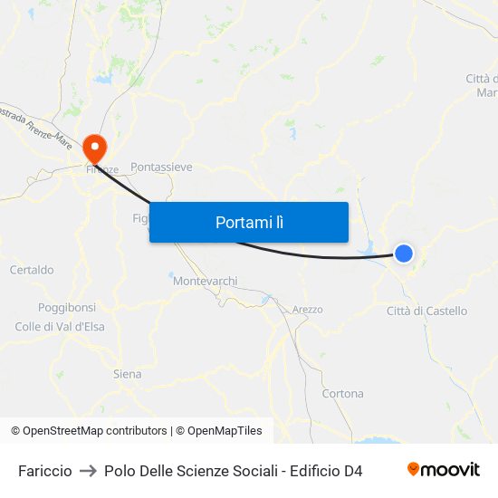 Fariccio to Polo Delle Scienze Sociali - Edificio D4 map