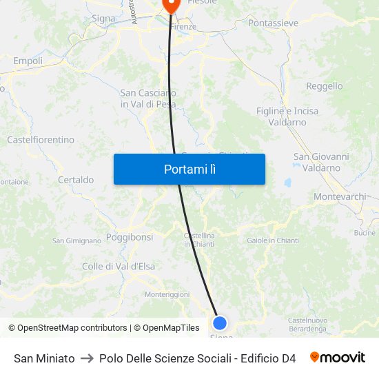 San Miniato to Polo Delle Scienze Sociali - Edificio D4 map