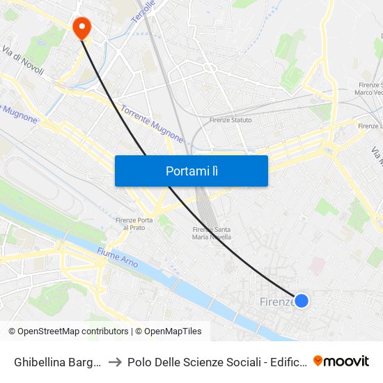 Ghibellina Bargello to Polo Delle Scienze Sociali - Edificio D4 map