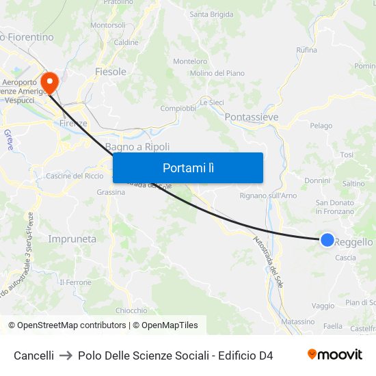 Cancelli to Polo Delle Scienze Sociali - Edificio D4 map
