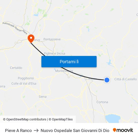 Pieve A Ranco to Nuovo Ospedale San Giovanni Di Dio map