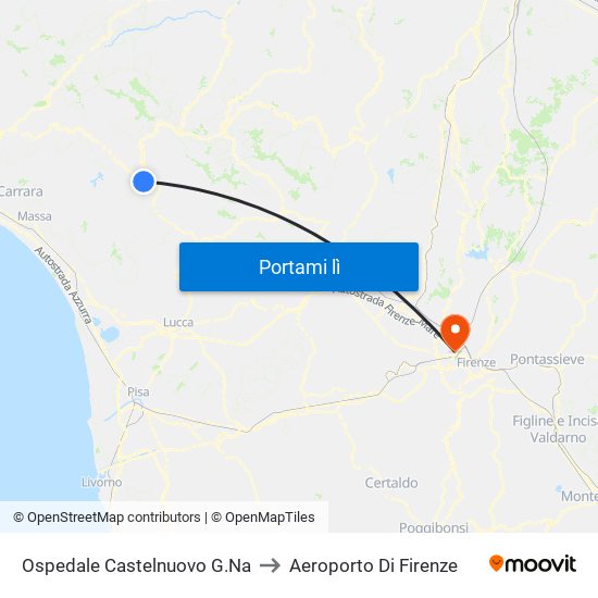 Ospedale Castelnuovo G.Na to Aeroporto Di Firenze map