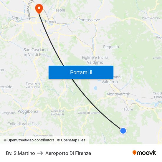 Bv. S.Martino to Aeroporto Di Firenze map