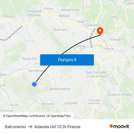 Balconevisi to Azienda Usl 10 Di Firenze map