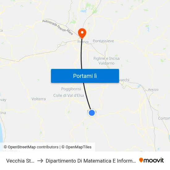 Vecchia Stazione to Dipartimento Di Matematica E Informatica "Ulisse Dini" map