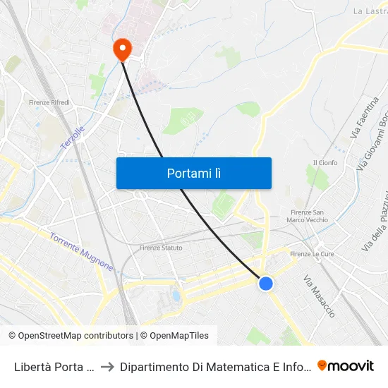 Libertà Porta San Gallo to Dipartimento Di Matematica E Informatica "Ulisse Dini" map