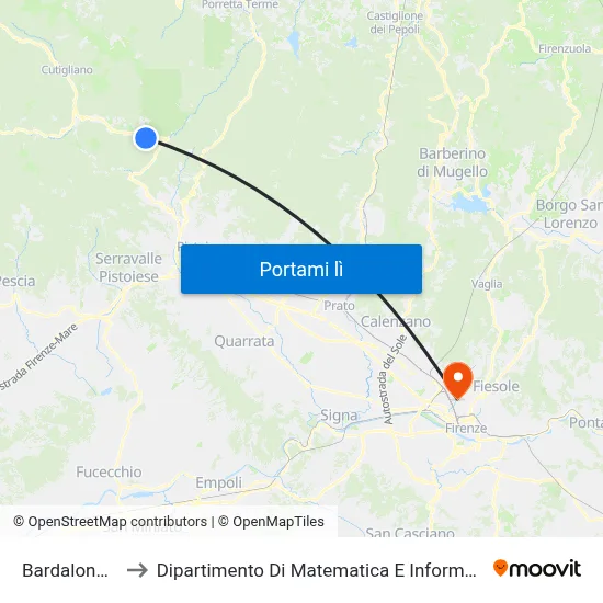 Bardalone Coop to Dipartimento Di Matematica E Informatica "Ulisse Dini" map