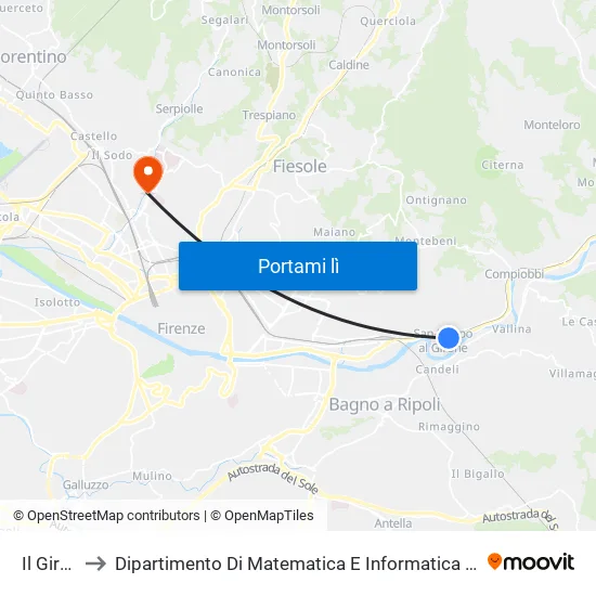 Il Girone to Dipartimento Di Matematica E Informatica ""Ulisse Dini"" map