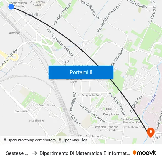 Sestese Bechi to Dipartimento Di Matematica E Informatica "Ulisse Dini" map