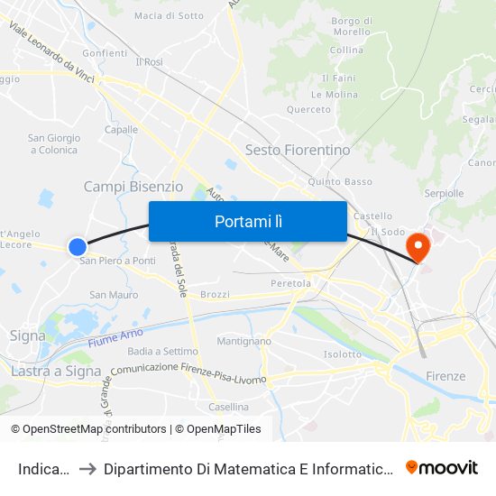 Indicatore to Dipartimento Di Matematica E Informatica ""Ulisse Dini"" map