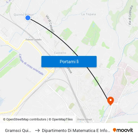 Gramsci Quinto Basso to Dipartimento Di Matematica E Informatica ""Ulisse Dini"" map