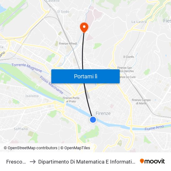 Frescobaldi to Dipartimento Di Matematica E Informatica ""Ulisse Dini"" map