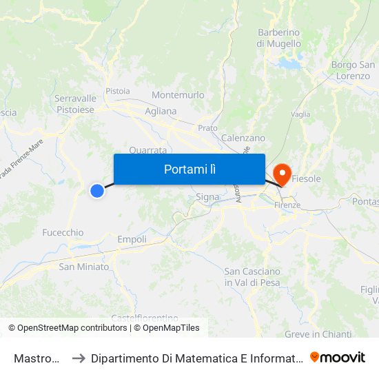 Mastromarco to Dipartimento Di Matematica E Informatica ""Ulisse Dini"" map