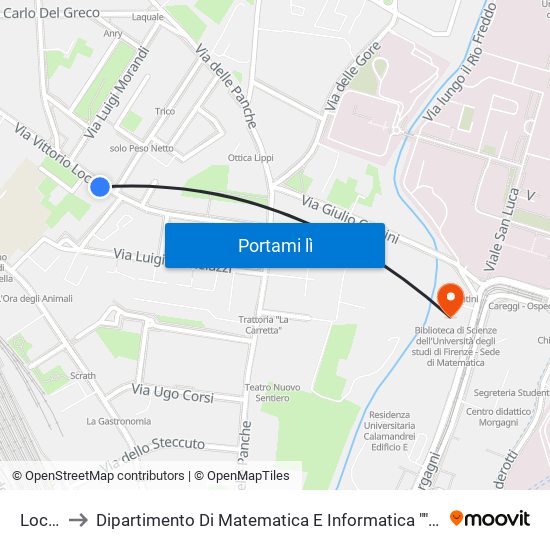 Locchi to Dipartimento Di Matematica E Informatica ""Ulisse Dini"" map