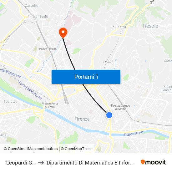 Leopardi Gramsci to Dipartimento Di Matematica E Informatica ""Ulisse Dini"" map