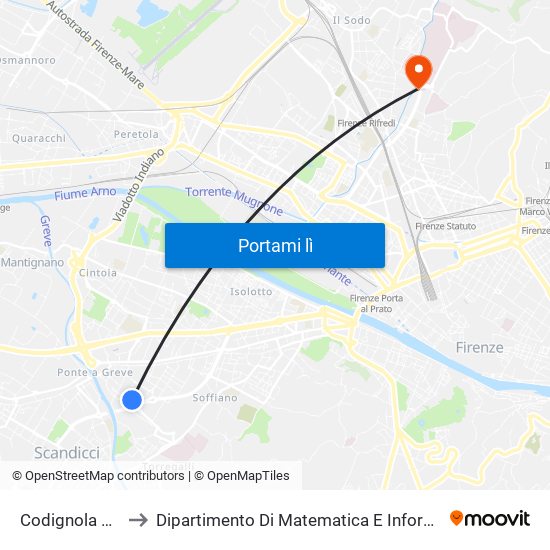 Codignola T1 Nenni to Dipartimento Di Matematica E Informatica ""Ulisse Dini"" map