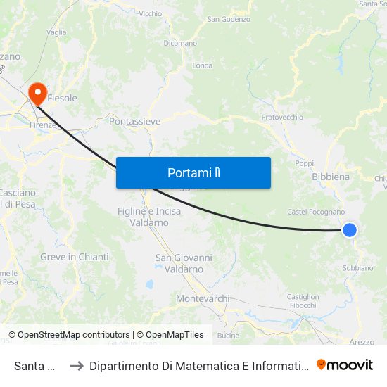Santa Mama to Dipartimento Di Matematica E Informatica ""Ulisse Dini"" map