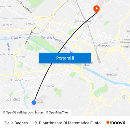 Delle Bagnese Spadini to Dipartimento Di Matematica E Informatica ""Ulisse Dini"" map