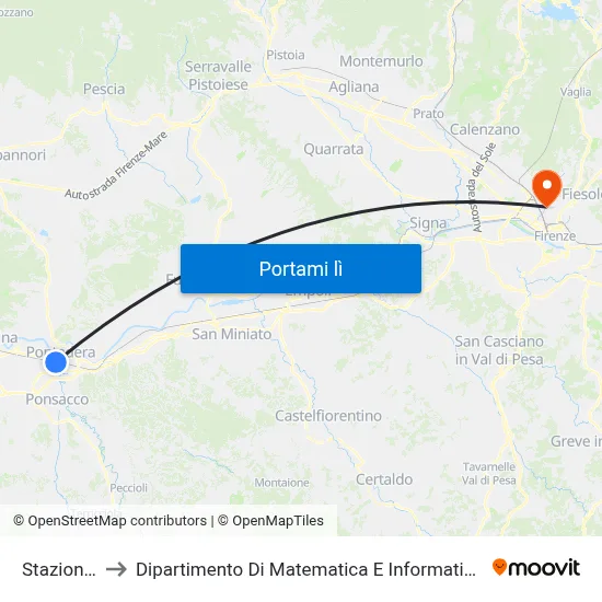 Stazione FS to Dipartimento Di Matematica E Informatica "Ulisse Dini" map