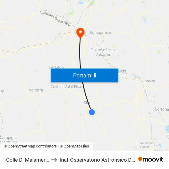 Colle Di Malamerenda to Inaf-Osservatorio Astrofisico Di Arcetri map