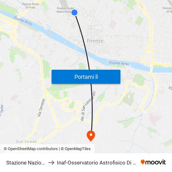 Stazione Nazionale to Inaf-Osservatorio Astrofisico Di Arcetri map