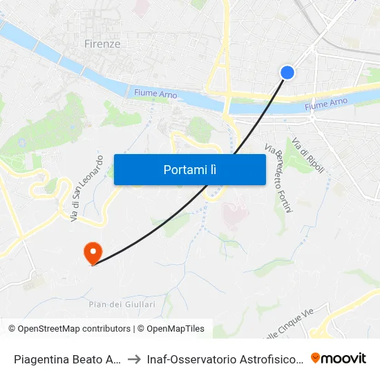 Piagentina Beato Angelico to Inaf-Osservatorio Astrofisico Di Arcetri map