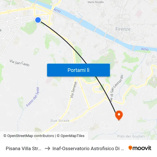 Pisana Villa Strozzi to Inaf-Osservatorio Astrofisico Di Arcetri map