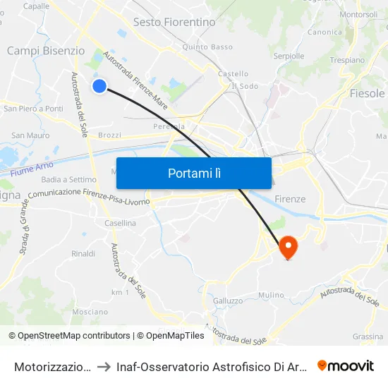 Motorizzazione to Inaf-Osservatorio Astrofisico Di Arcetri map