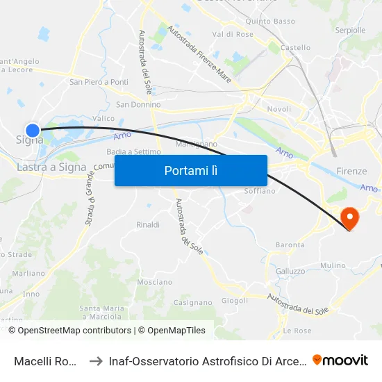 Macelli Roma to Inaf-Osservatorio Astrofisico Di Arcetri map