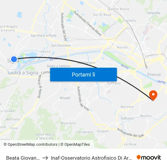 Beata Giovanna to Inaf-Osservatorio Astrofisico Di Arcetri map