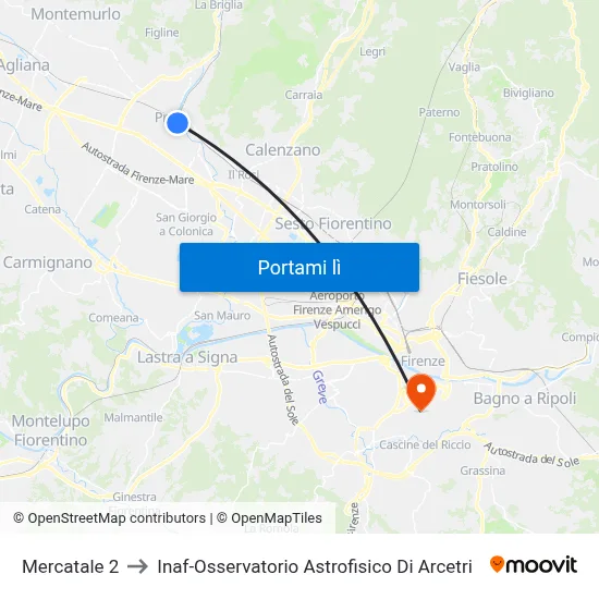 Mercatale 2 to Inaf-Osservatorio Astrofisico Di Arcetri map