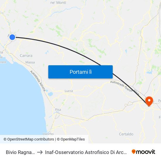 Bivio Ragnaia to Inaf-Osservatorio Astrofisico Di Arcetri map