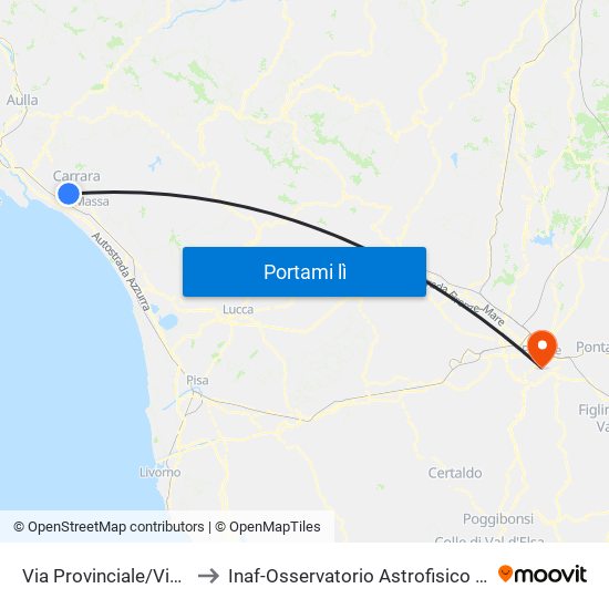 Via Provinciale/Via Piave to Inaf-Osservatorio Astrofisico Di Arcetri map