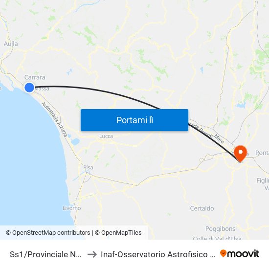 Ss1/Provinciale Nazzano to Inaf-Osservatorio Astrofisico Di Arcetri map