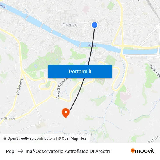 Pepi to Inaf-Osservatorio Astrofisico Di Arcetri map