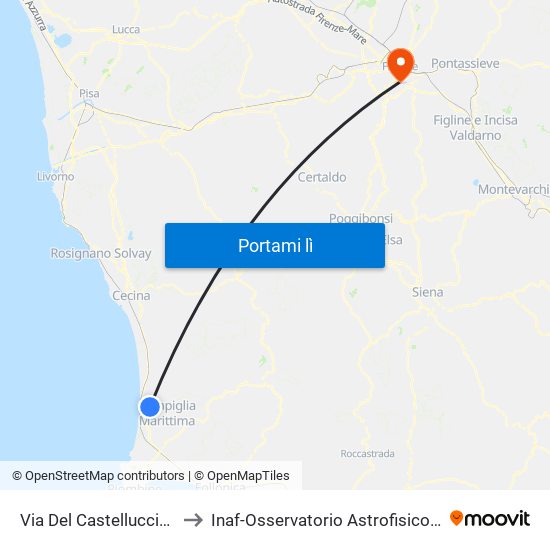 Via Del Castelluccio 127 S to Inaf-Osservatorio Astrofisico Di Arcetri map