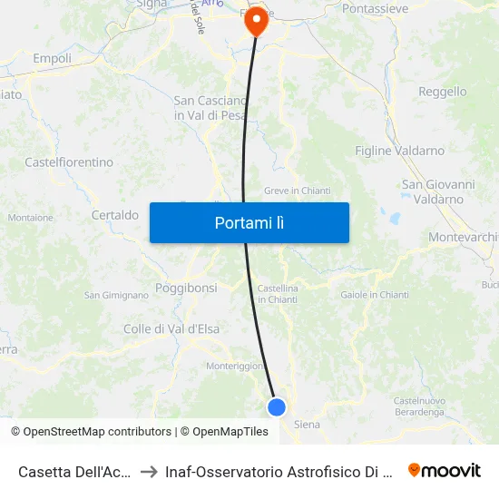 Casetta Dell'Acqua to Inaf-Osservatorio Astrofisico Di Arcetri map