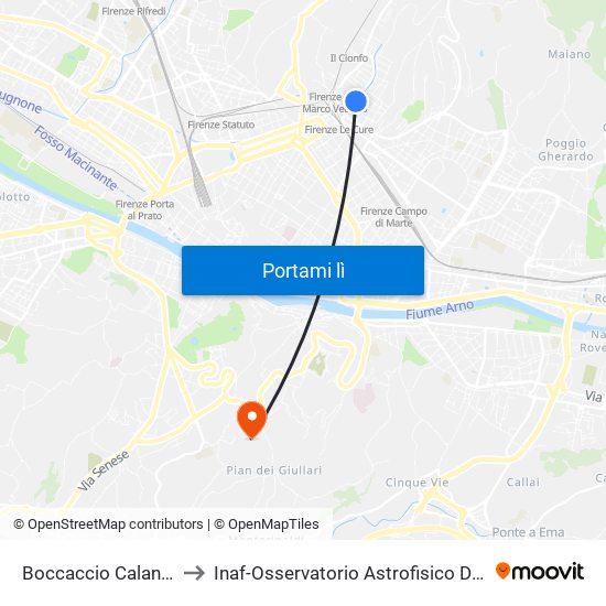 Boccaccio Calandrino to Inaf-Osservatorio Astrofisico Di Arcetri map