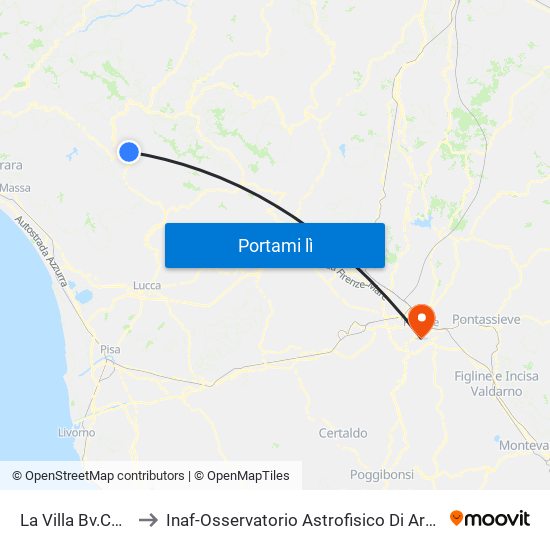 La Villa Bv.Colle to Inaf-Osservatorio Astrofisico Di Arcetri map