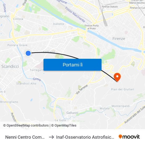 Nenni Centro Commerciale to Inaf-Osservatorio Astrofisico Di Arcetri map